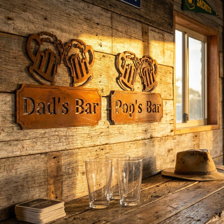 Dad's - Pop's - Custom Made Metal Bar Sign