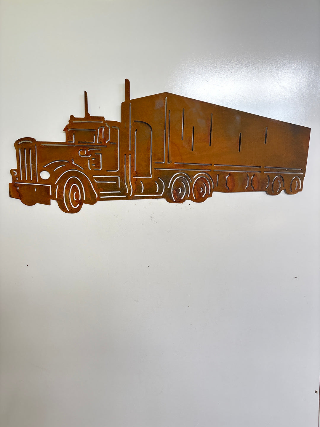 Semi Trailer Truck Metal Wall Art