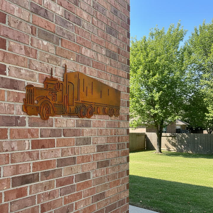 Semi Trailer Truck Metal Wall Art