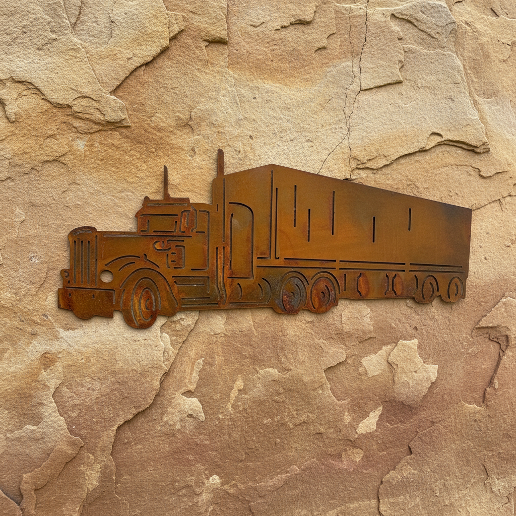 Semi Trailer Truck Metal Wall Art