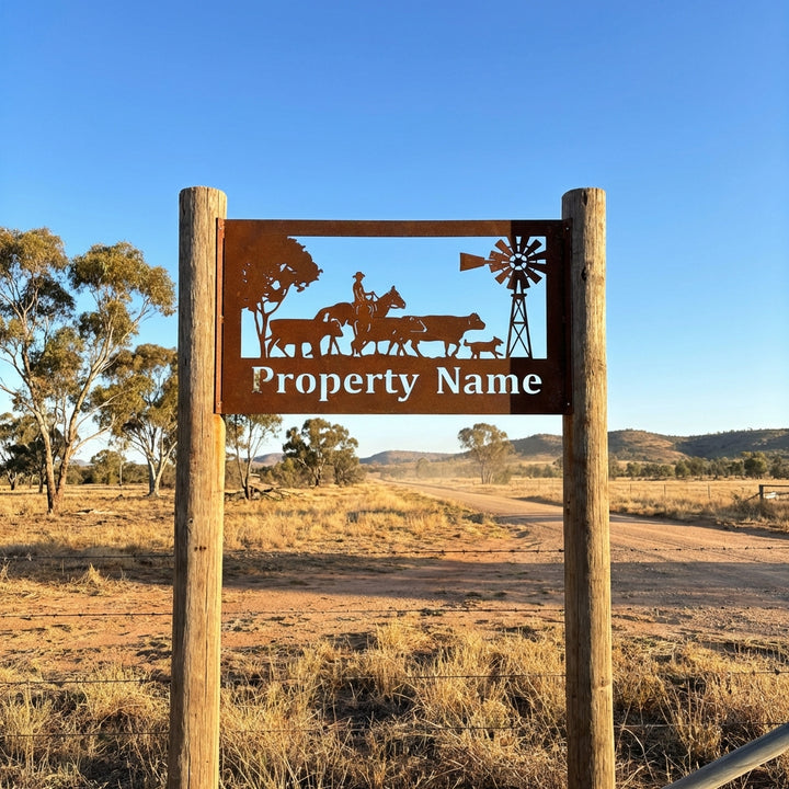 Custom Made Metal Property Sign Cattle Drover