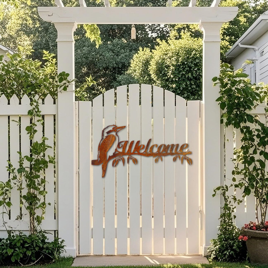 Kookaburra Metal Welcome Sign - Custom wording available