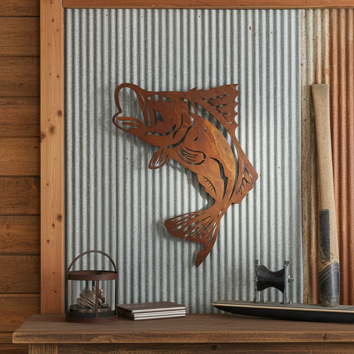 Barramundi Jumping Fish Metal Wall Art