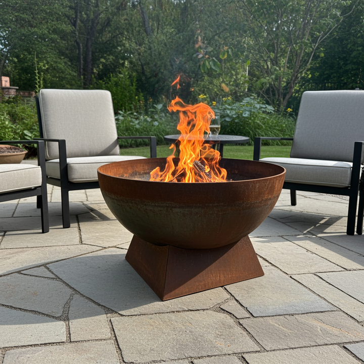 Contemporary Round Bowl Fire Pit