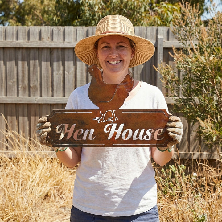 Hen House Sign or Custom Text Metal Wall Art