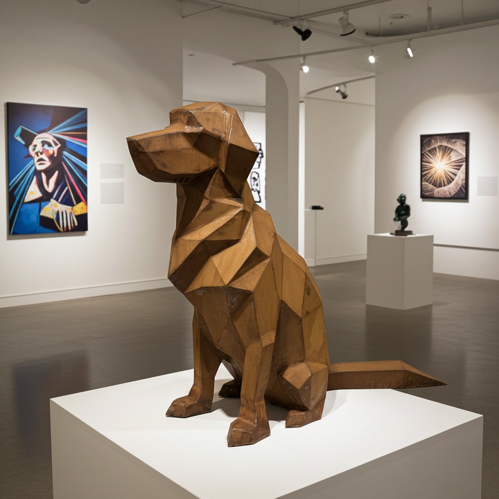 Labrador Dog – Low-Poly Metal Sculpture