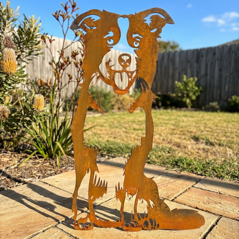 Border Collie Dog Metal Wall Art - Garden Art