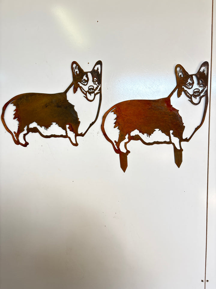 Pembroke Welsh Corgi Metal Wall Art - Dog Garden Art