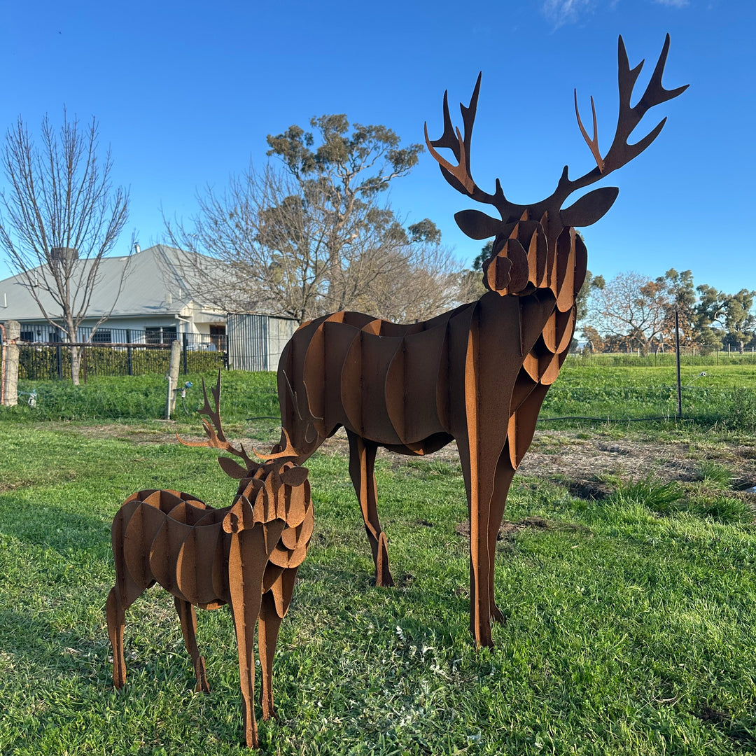 Metal Deer Sculpture – Rustic Garden &amp; Property Art