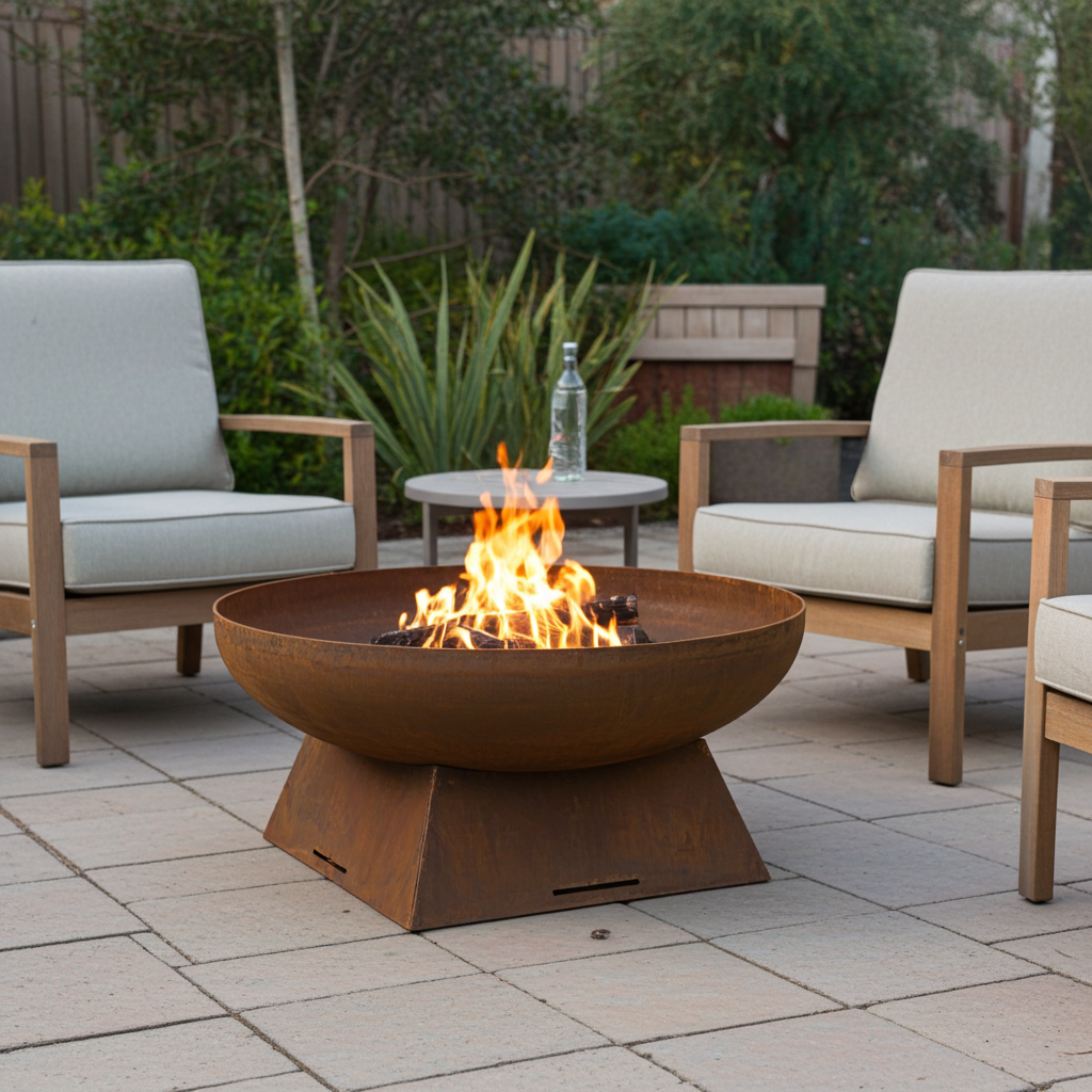 Contemporary Shallow Bowl Fire Pit