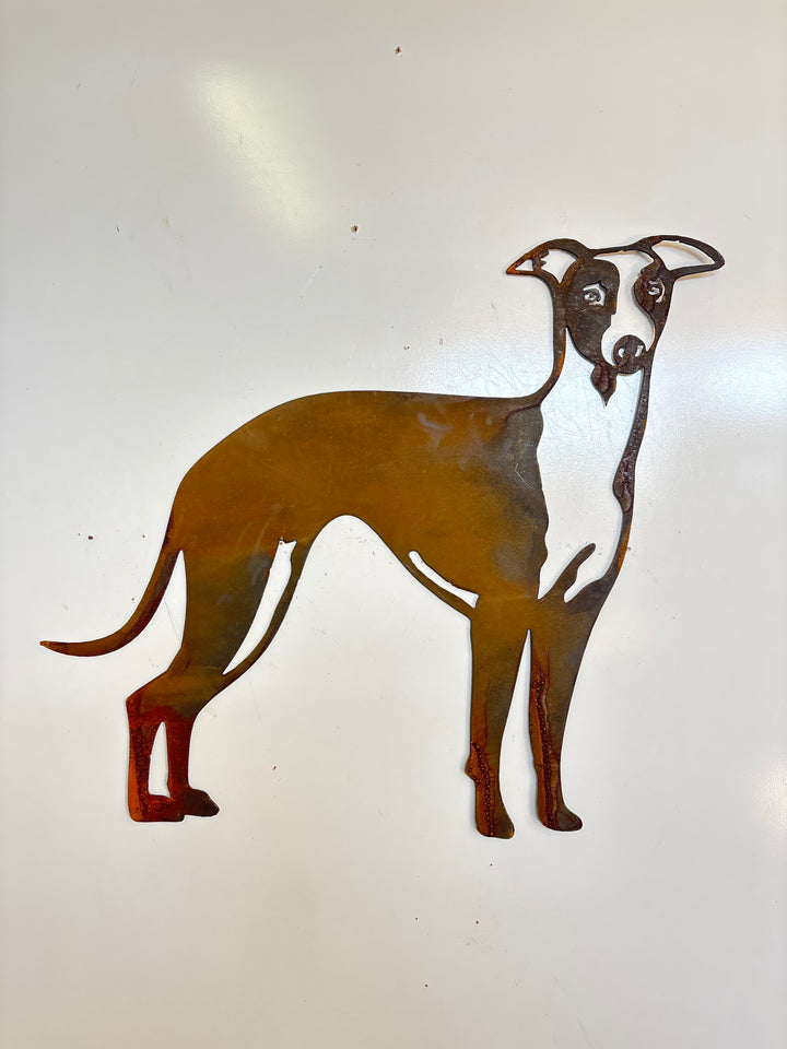 Whippet Dog Metal Wall Art - Garden Art