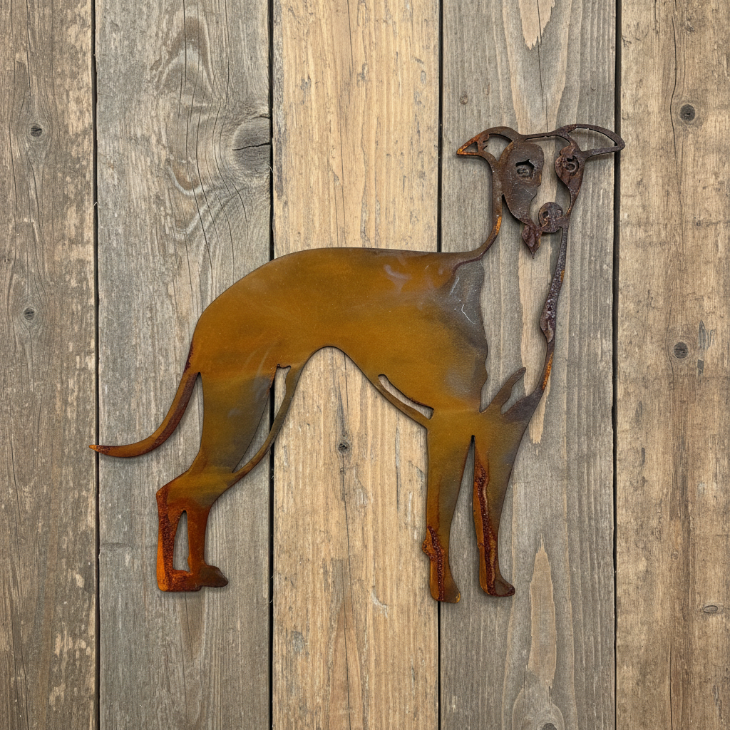 Whippet Dog Metal Wall Art - Garden Art