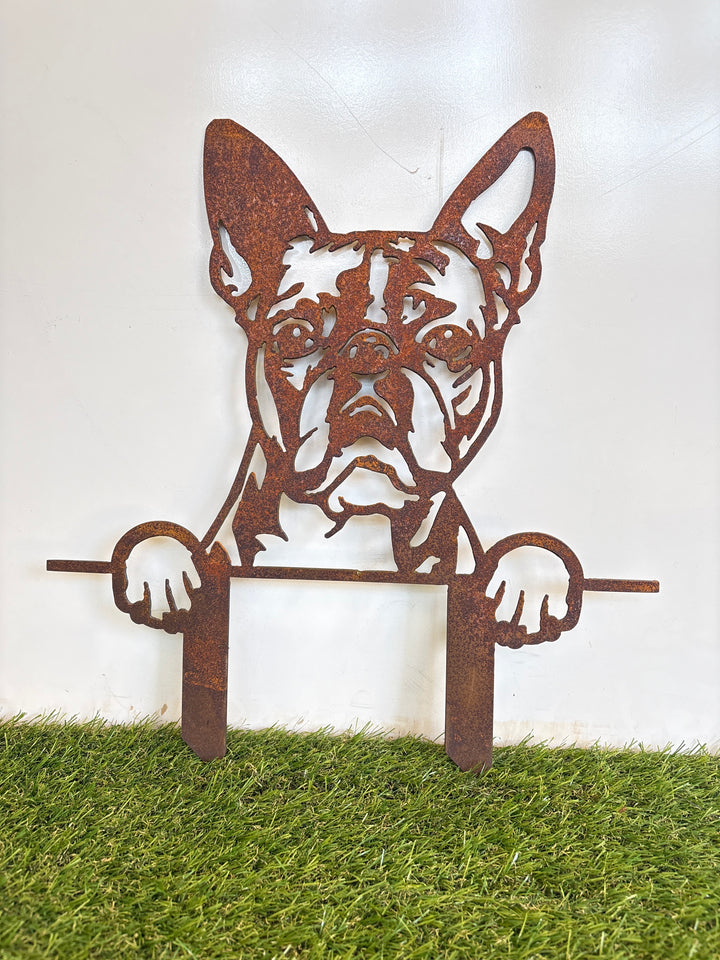 Boston Terrier - Dog Memorial Plaque - Metal Art