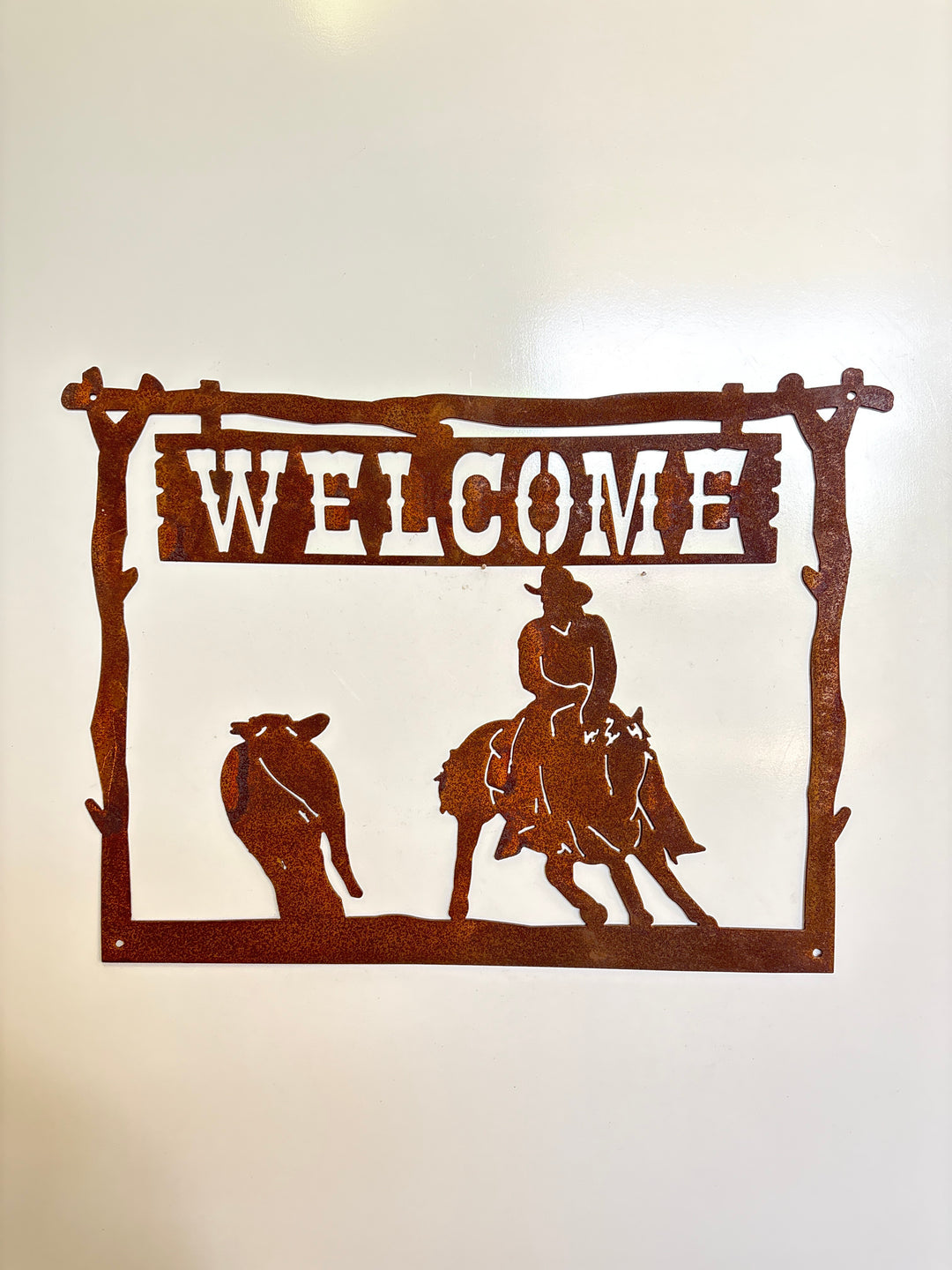 Welcome horse rider Metal Wall Art