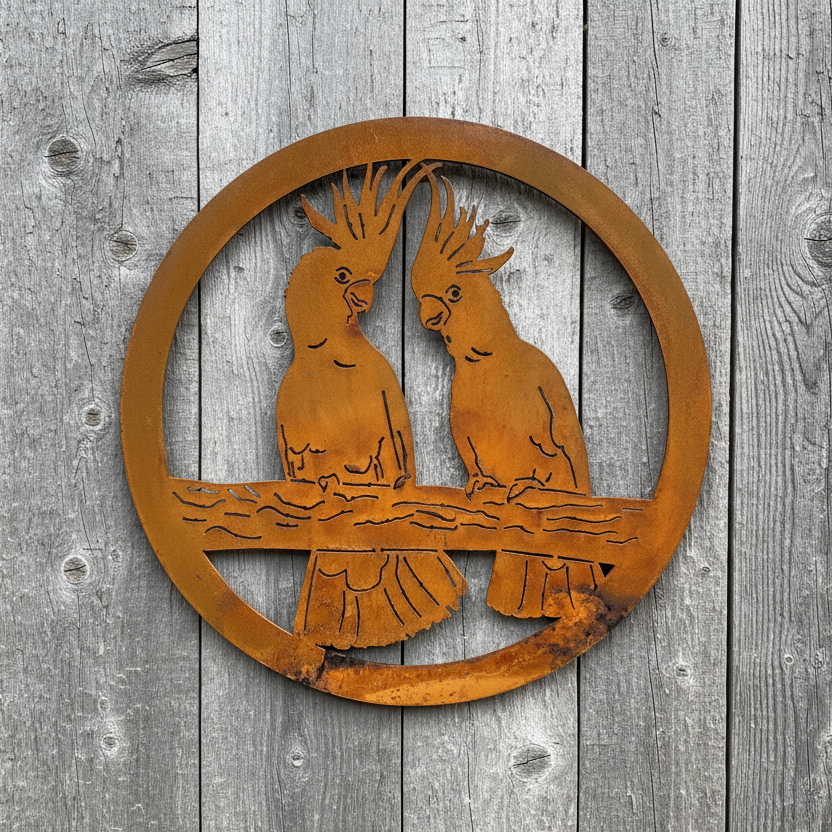 2 Cockatoo Round Wall Art