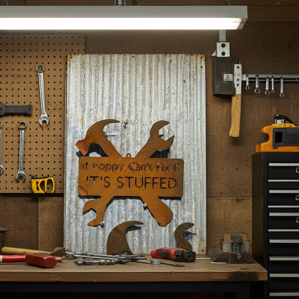 If Poppy Can't Fix It, It's Stuffed Shed Sign Metal Wall Art