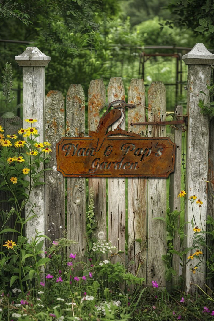 Kookaburra Nan and Pop's Metal Garden Sign custom available