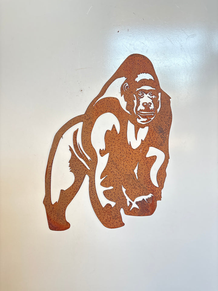 Gorilla Metal Wall Art - Animal Garden Art