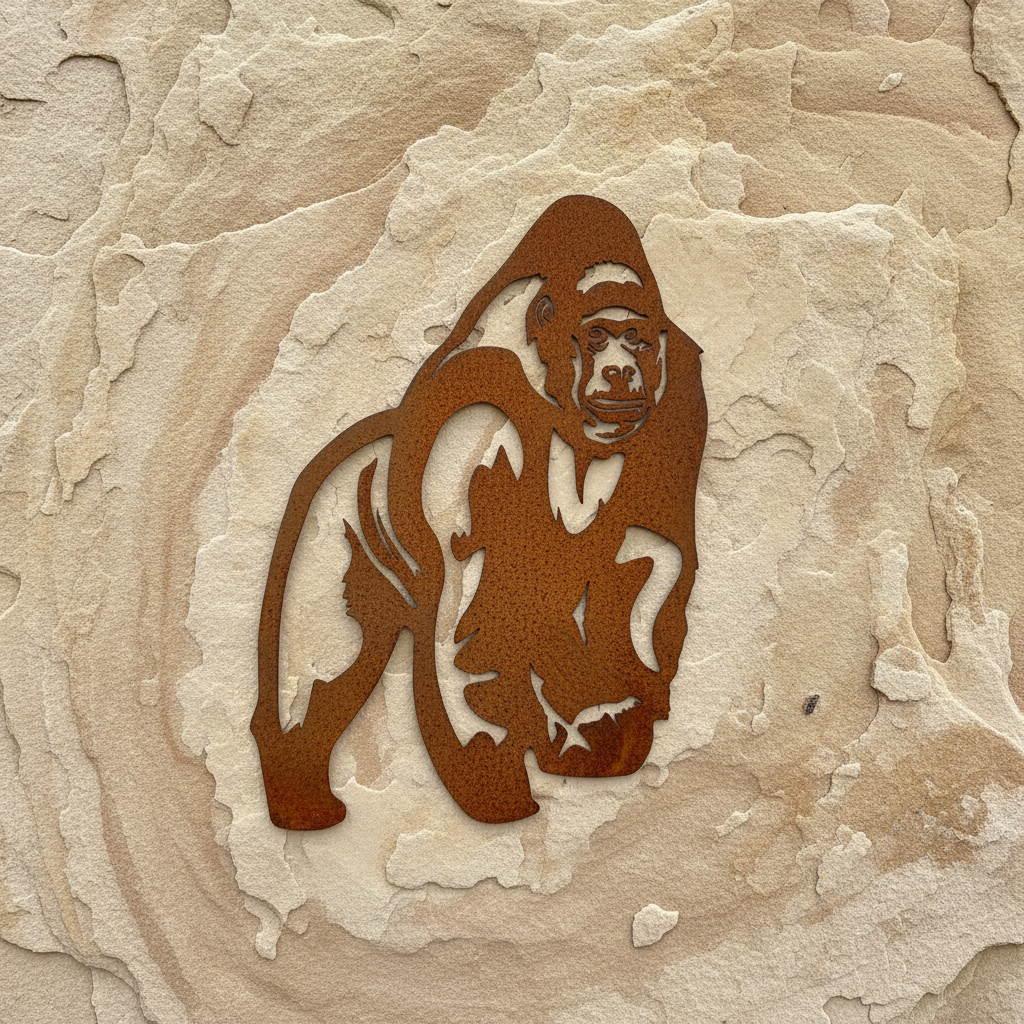 Gorilla Metal Wall Art - Animal Garden Art