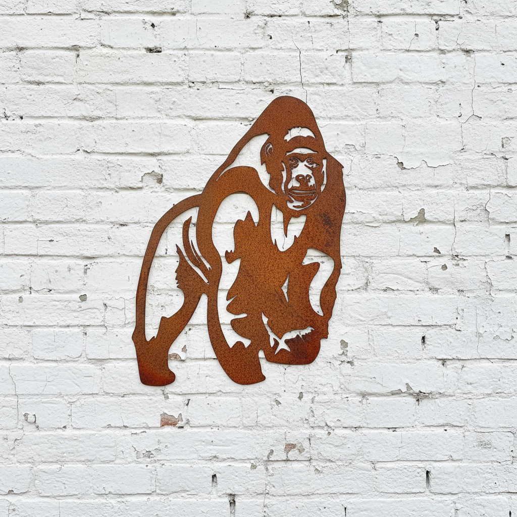 Gorilla Metal Wall Art - Animal Garden Art