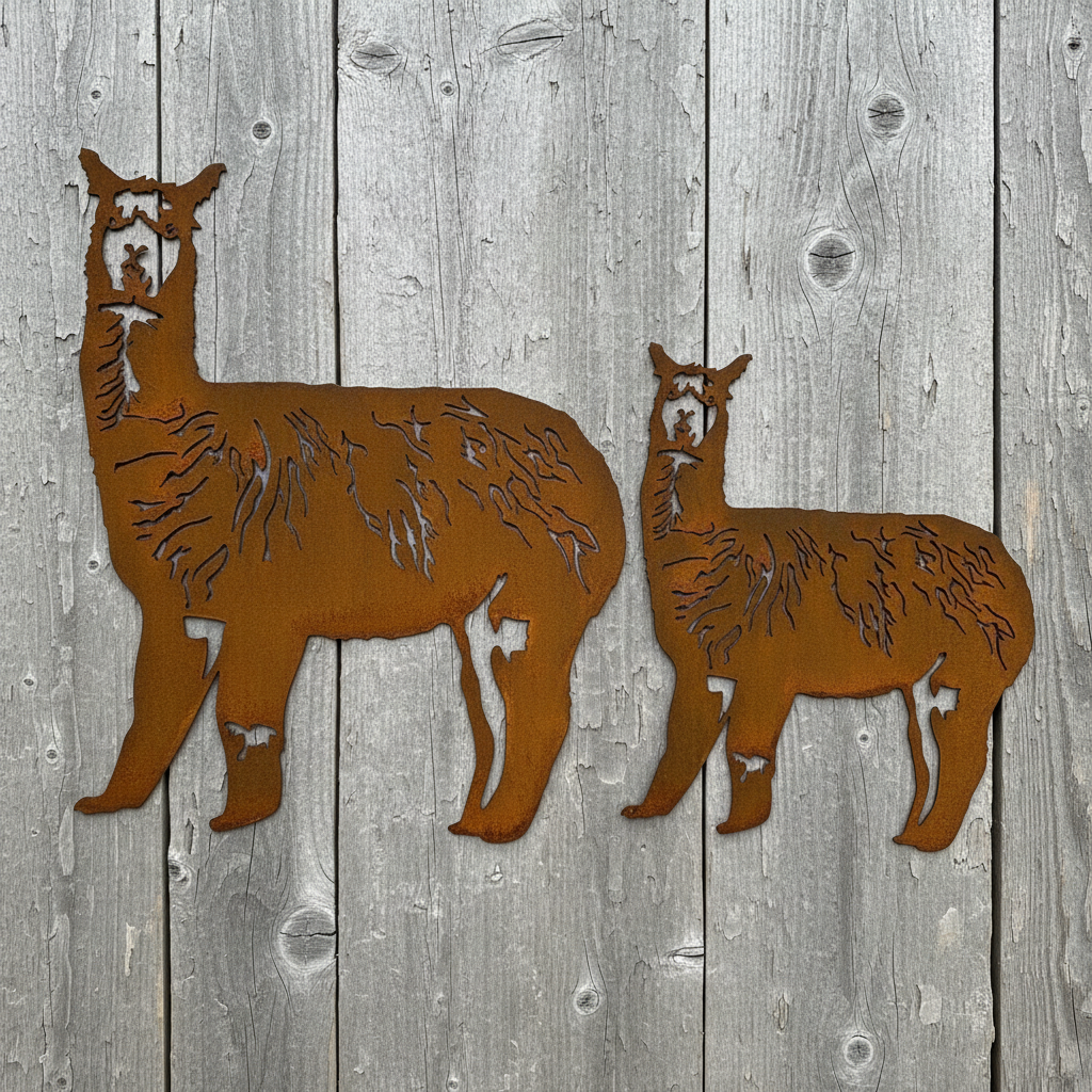 Alpaca Metal Wall Art - Animal