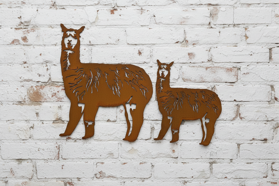 Alpaca Metal Wall Art - Animal
