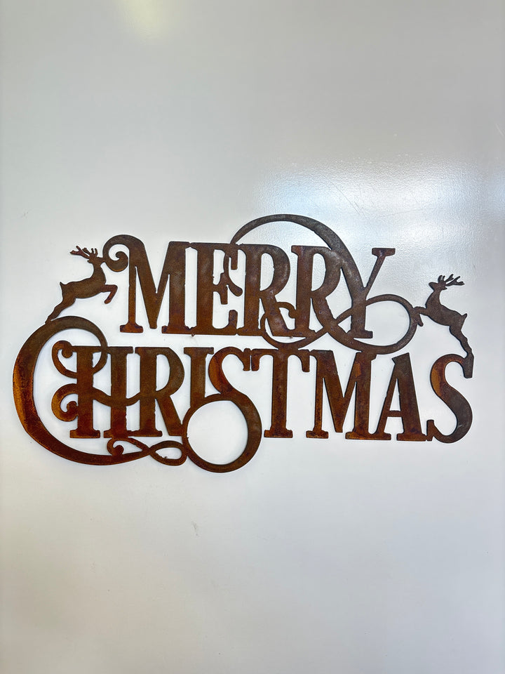 Merry Christmas Sign Metal Wall Art