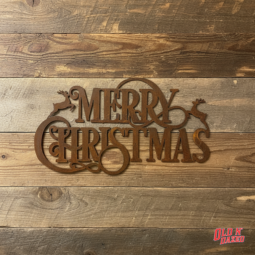 Merry Christmas Sign Metal Wall Art