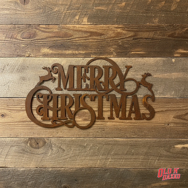 Merry Christmas Sign Metal Wall Art