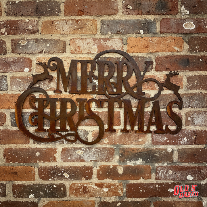 Merry Christmas Sign Metal Wall Art
