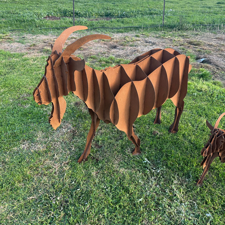 Metal Goat Sculpture – Farmyard &amp; Garden Art