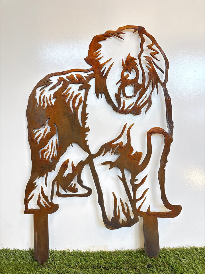 Old English Sheep Metal Wall Art - Dog Garden Art