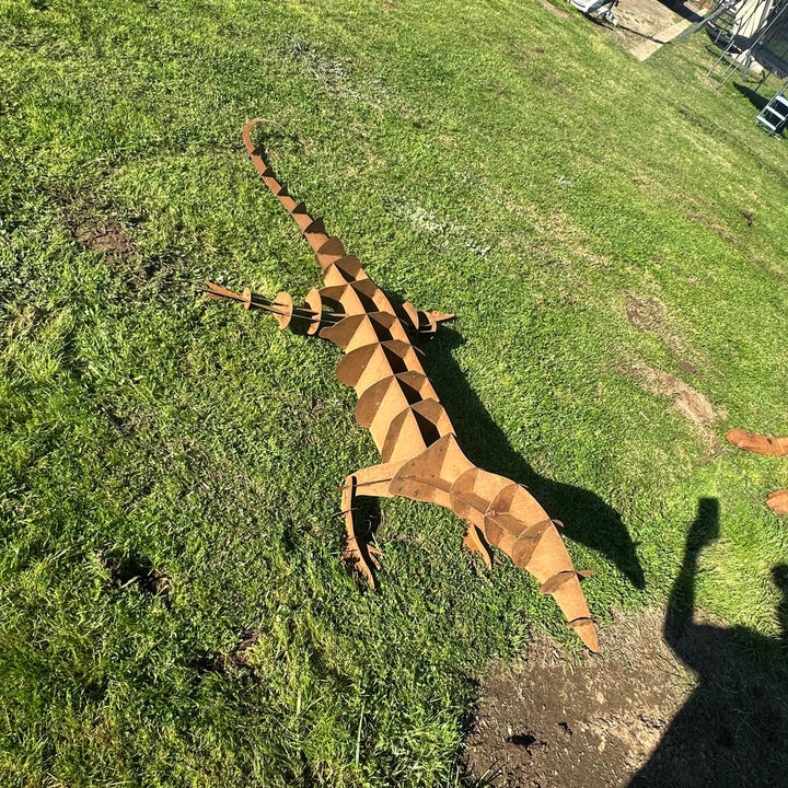Metal Goanna Sculpture – Australian Garden Art