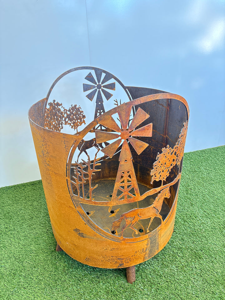 Horse Scene Round Fire Pit