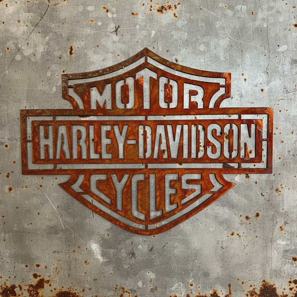 Harley Davidson Motor Cycles Sign Metal Wall Art - Shed