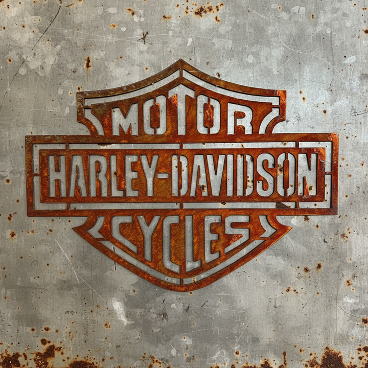 Harley Davidson Motor Cycles Sign Metal Wall Art - Shed
