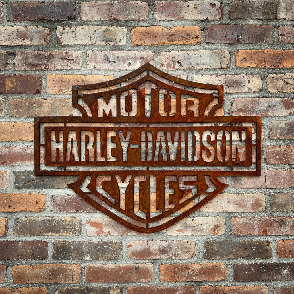 Harley Davidson Motor Cycles Sign Metal Wall Art - Shed