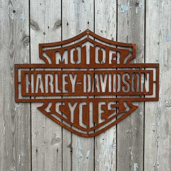 Harley Davidson Motor Cycles Sign Metal Wall Art - Shed