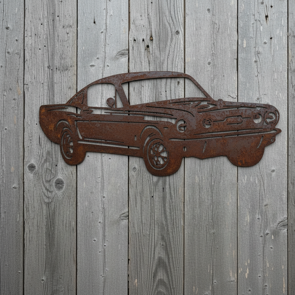 1966 Ford Mustang Metal Wall Art