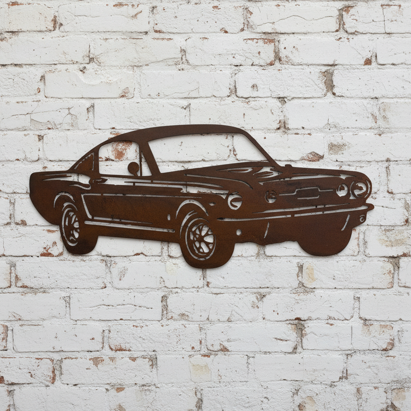1966 Ford Mustang Metal Wall Art