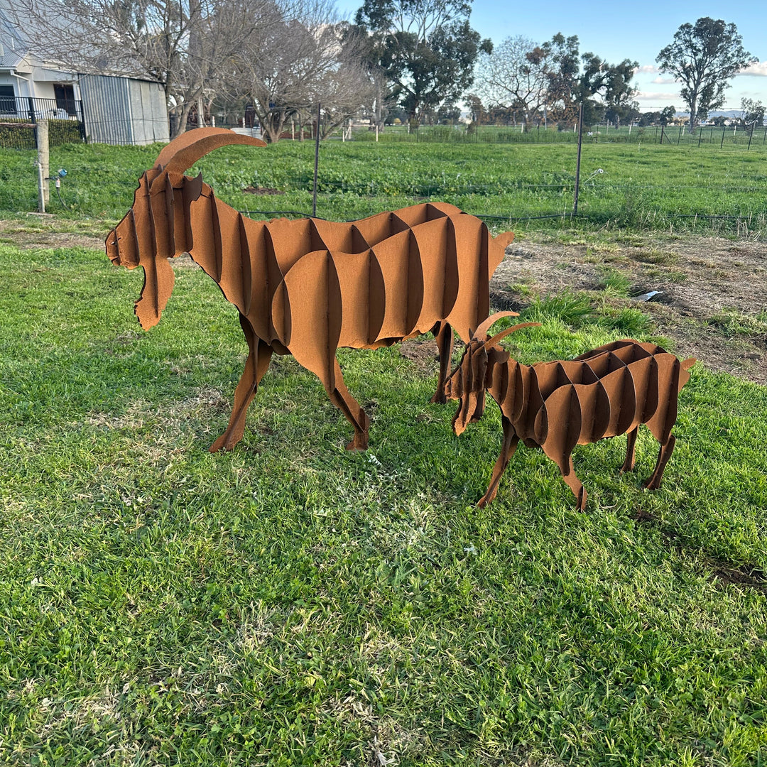 Metal Goat Sculpture – Farmyard &amp; Garden Art