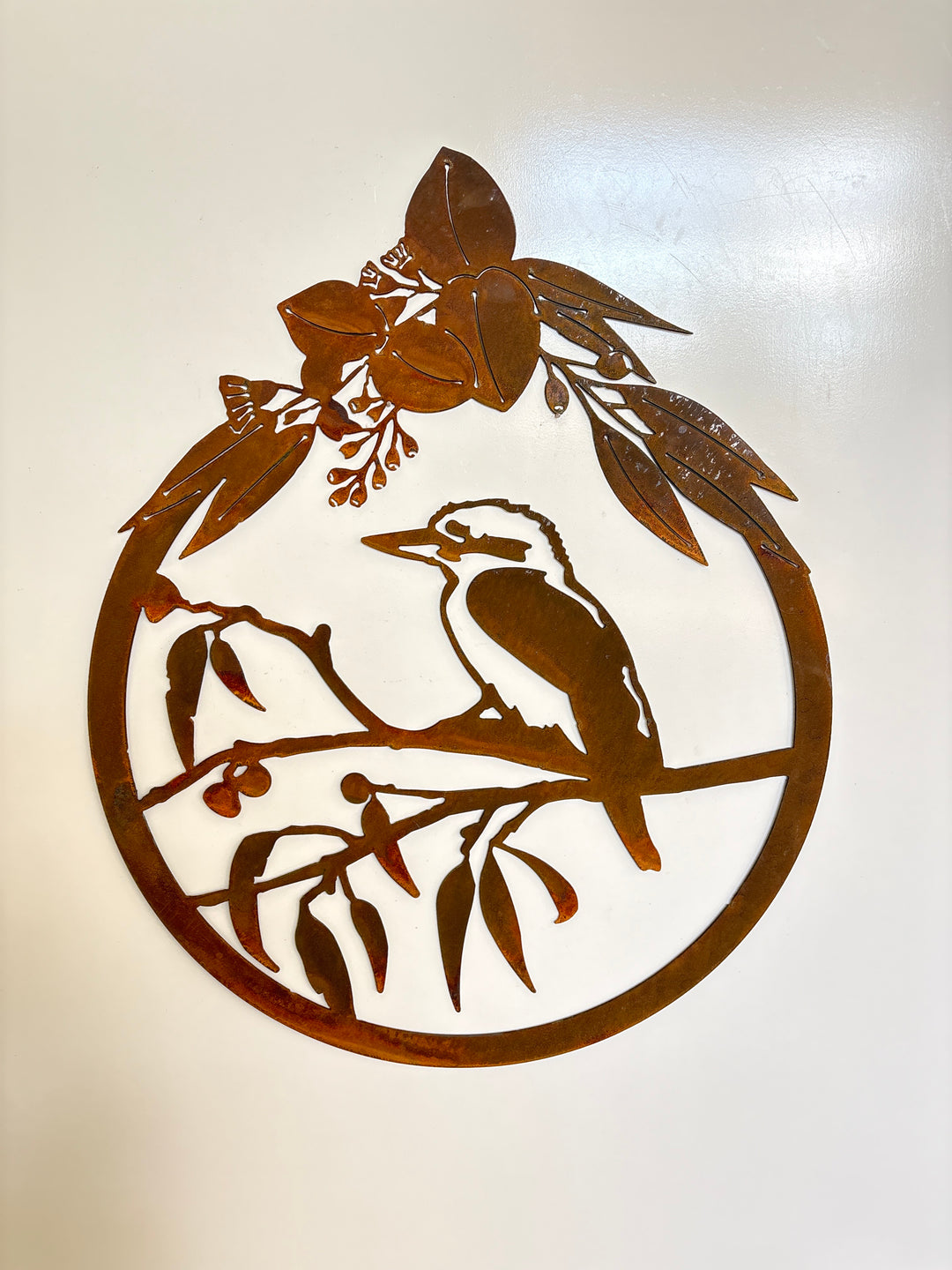 Kookaburra On Gum Branch Metal Wall Art