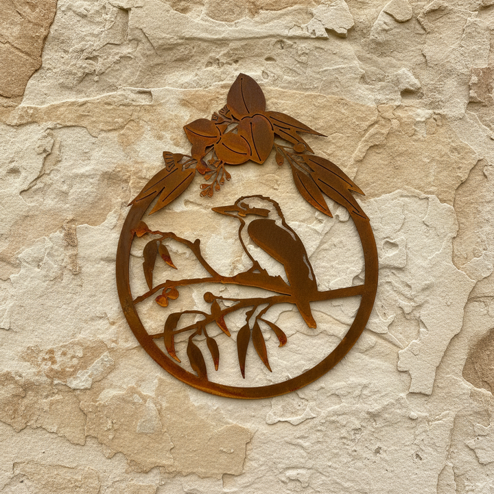 Kookaburra On Gum Branch Metal Wall Art