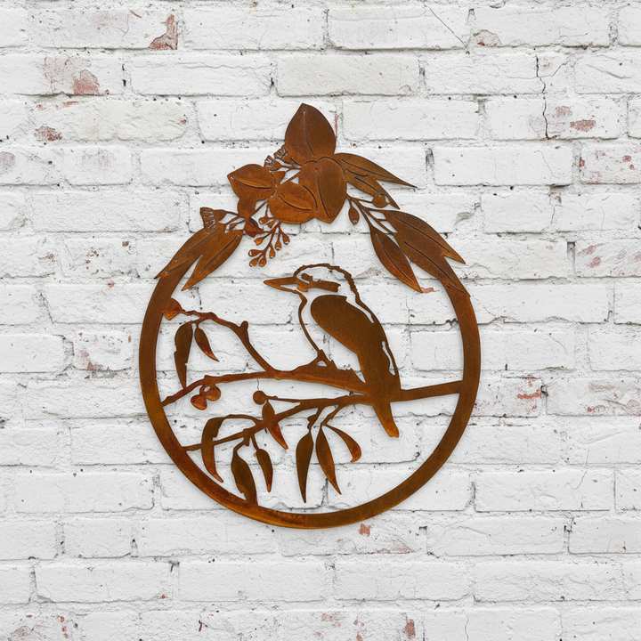 Kookaburra On Gum Branch Metal Wall Art