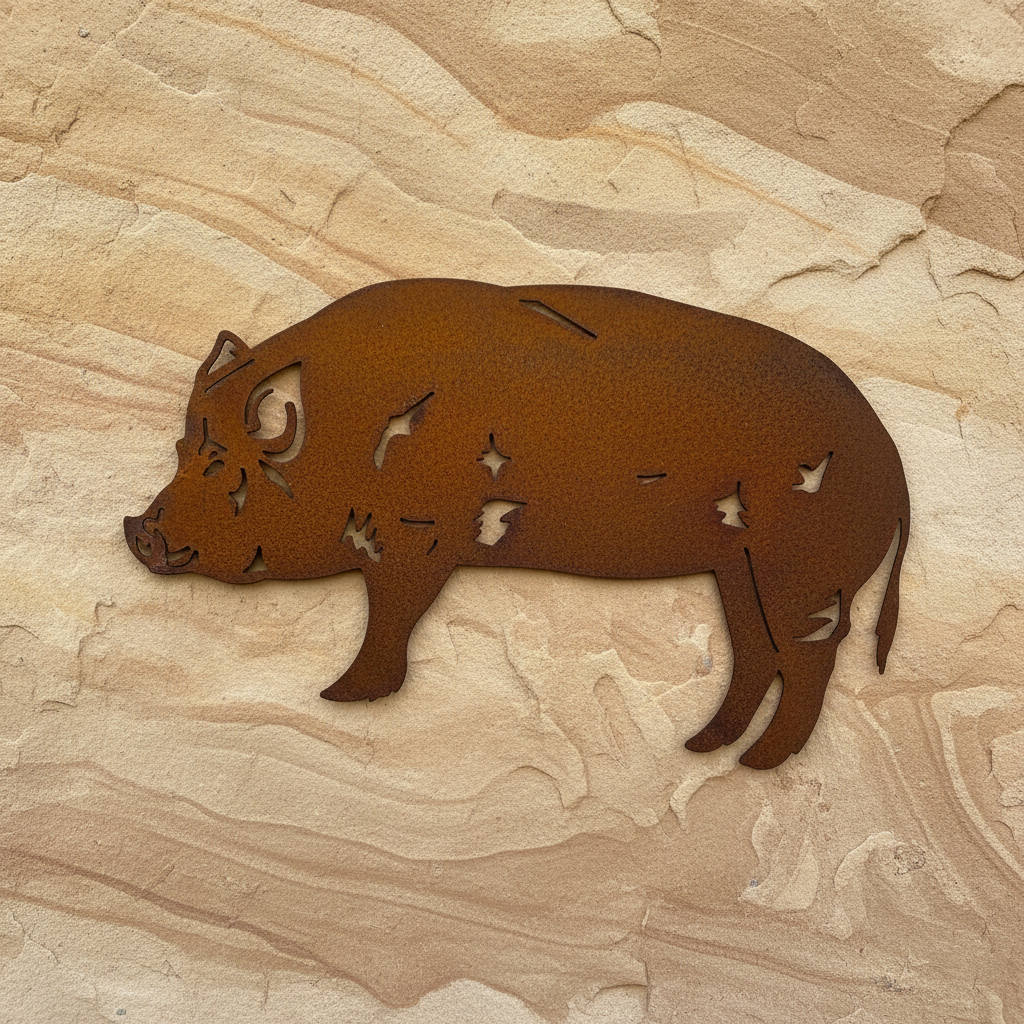 Pig Metal Wall Art