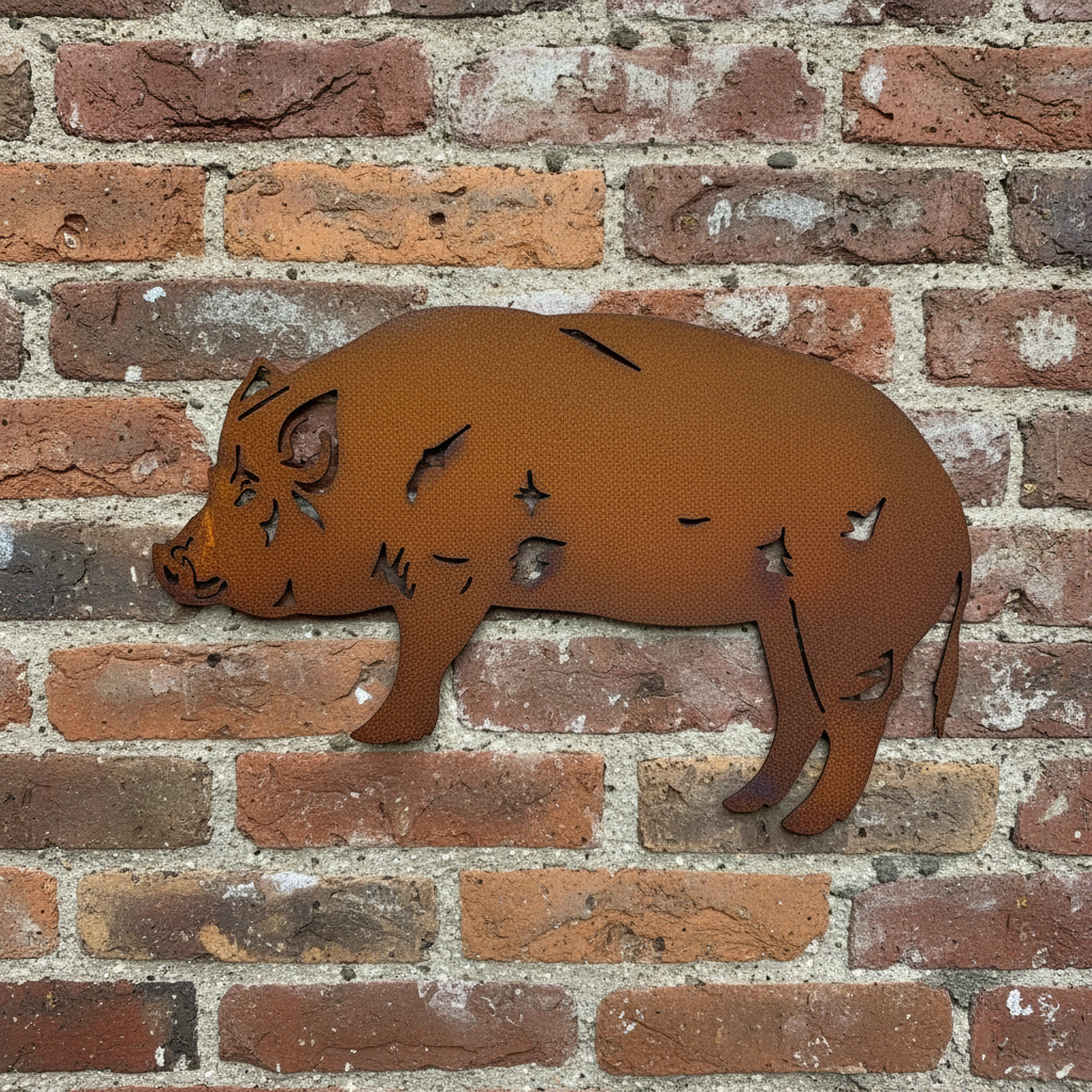 Pig Metal Wall Art