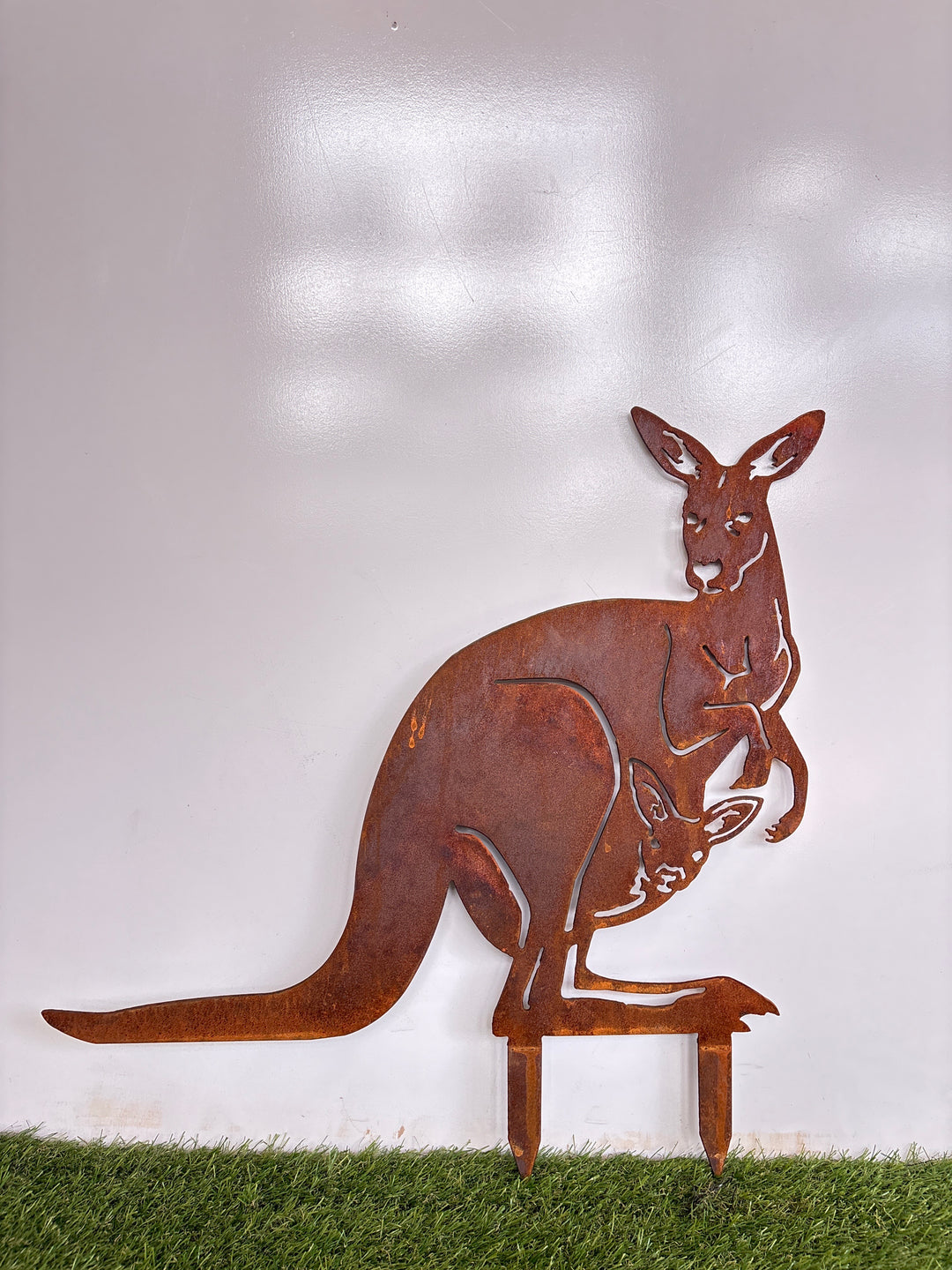 Kangaroo and Joey Metal Garden Ornament