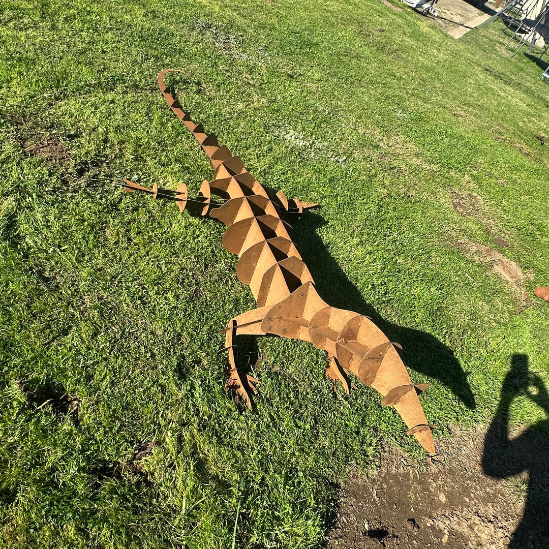 Metal Goanna Sculpture – Australian Garden Art