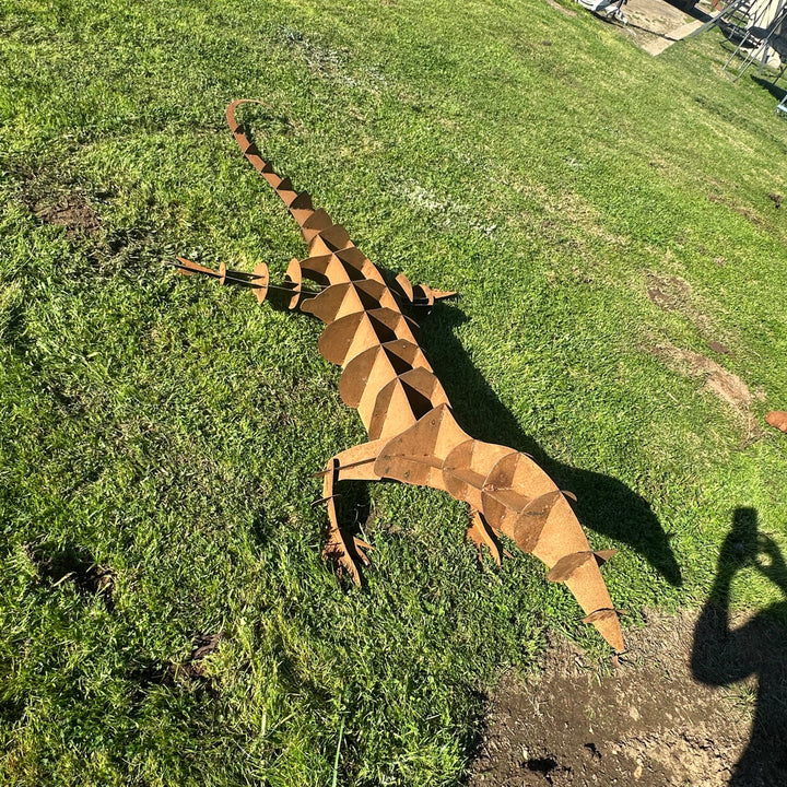 Metal Goanna Sculpture – Australian Garden Art