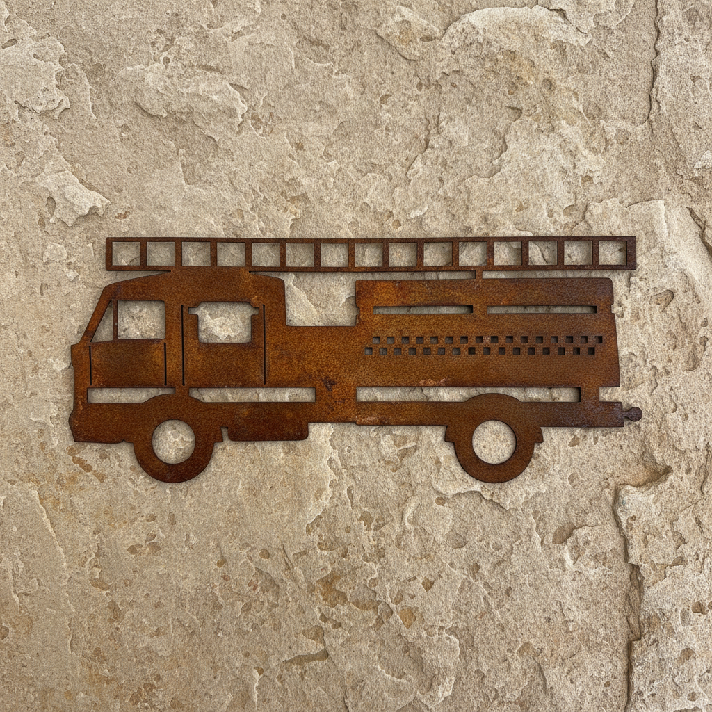 Fire Truck Metal Wall Art
